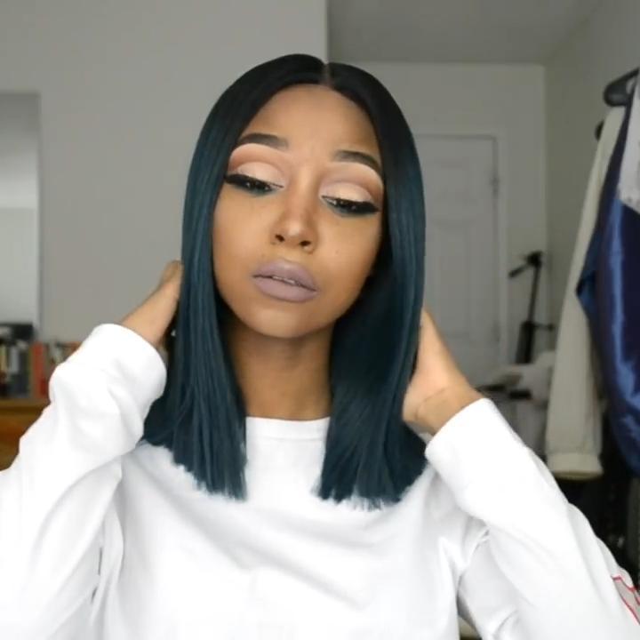 Malachite green Party straight wig