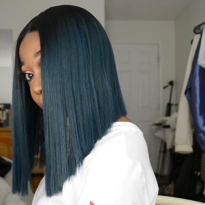 Malachite green Party straight wig