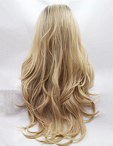 Golden Lace Front Wig with Curly Wavy Hair