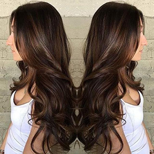 Long Natural Wave Brown Wigs Heat Resistant Wigs for Women