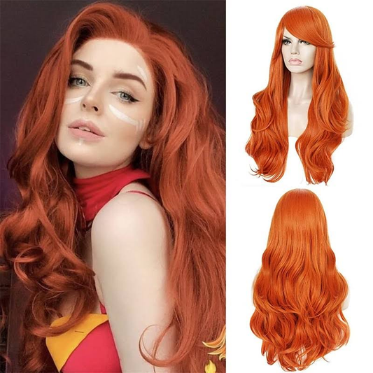 Lace Front Natural Orange Wavy Wig