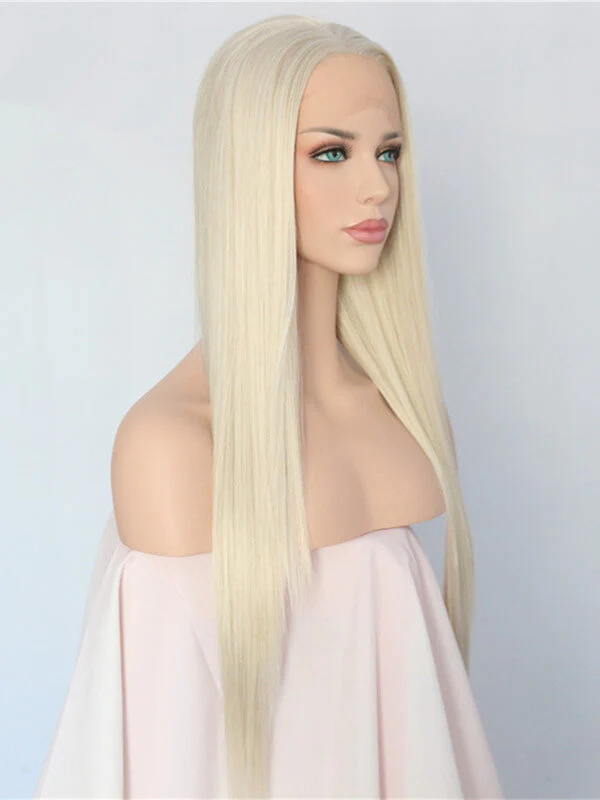 Platinum Blonde Straight Lace Front Wig