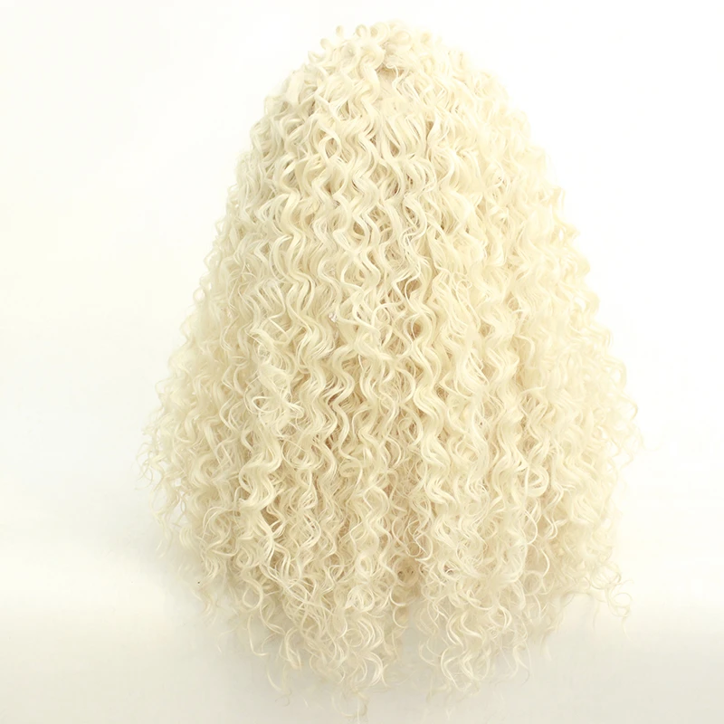 Platinum Blonde Long Wacky Curly Lace Front Wig