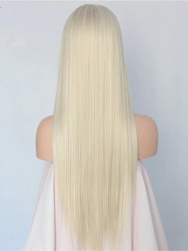 Platinum Blonde Straight Lace Front Wig