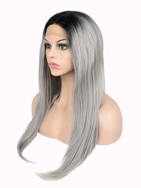 Gray wig natural big wave