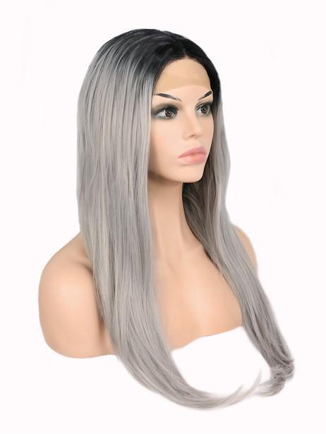 Gray wig natural big wave