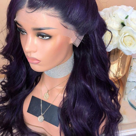 Purple Glamorous Natural Long Wig