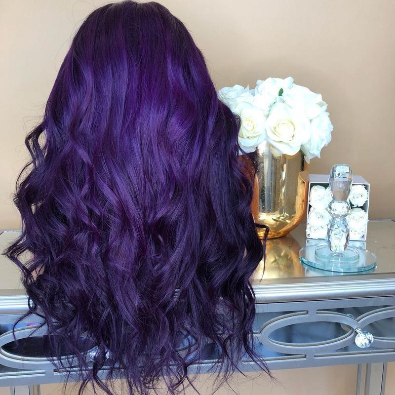 Purple Glamorous Natural Long Wig