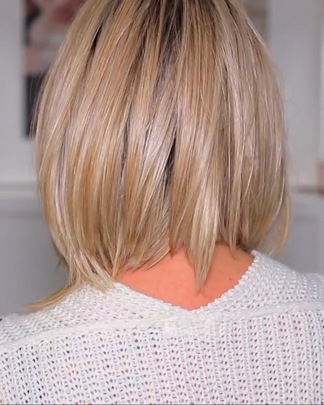 Natural Looking Heat Resistant Wig with Dark Roots