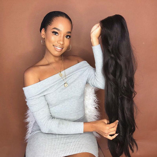 Black deep wave party wig